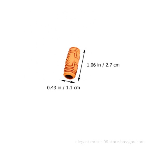 Factory Price Printed Flower Wood Beads Wooden Craft Loose Rice Shape Hair Beads